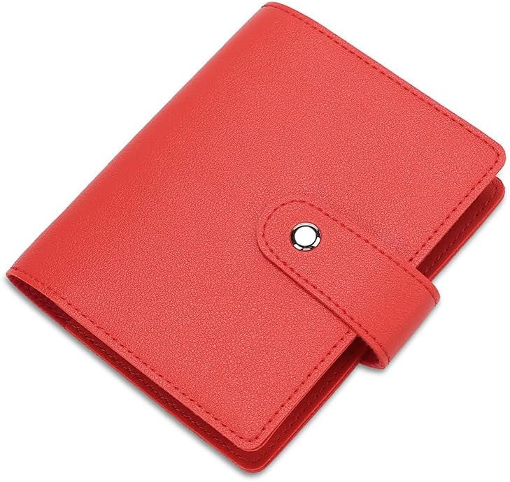 Leather Large Capacity Women's Men's ID Credit Card Case Holder Wallet Organizer Gift Business(Pink)