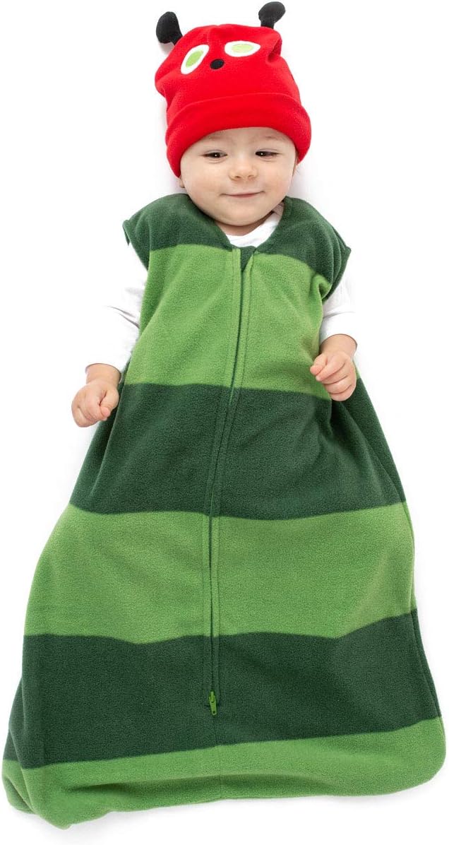 Cuddle Club Baby Fleece Sleep Sack - Infant Wearable Blanket Newborn Swaddle Sleepbag & Hat