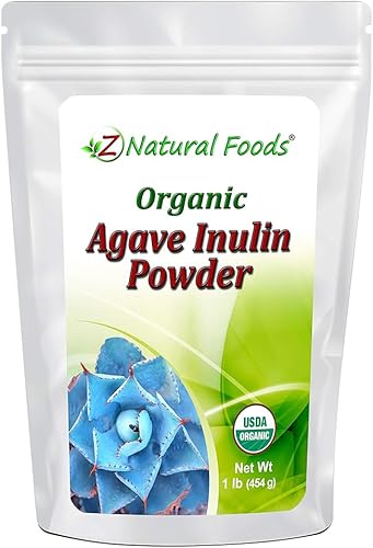 Polvo de inulina de agave orgánico, suplemento de fibra natural, superalimento prebiótico para bebidas, batidos y recetas, ideal para cocinar o