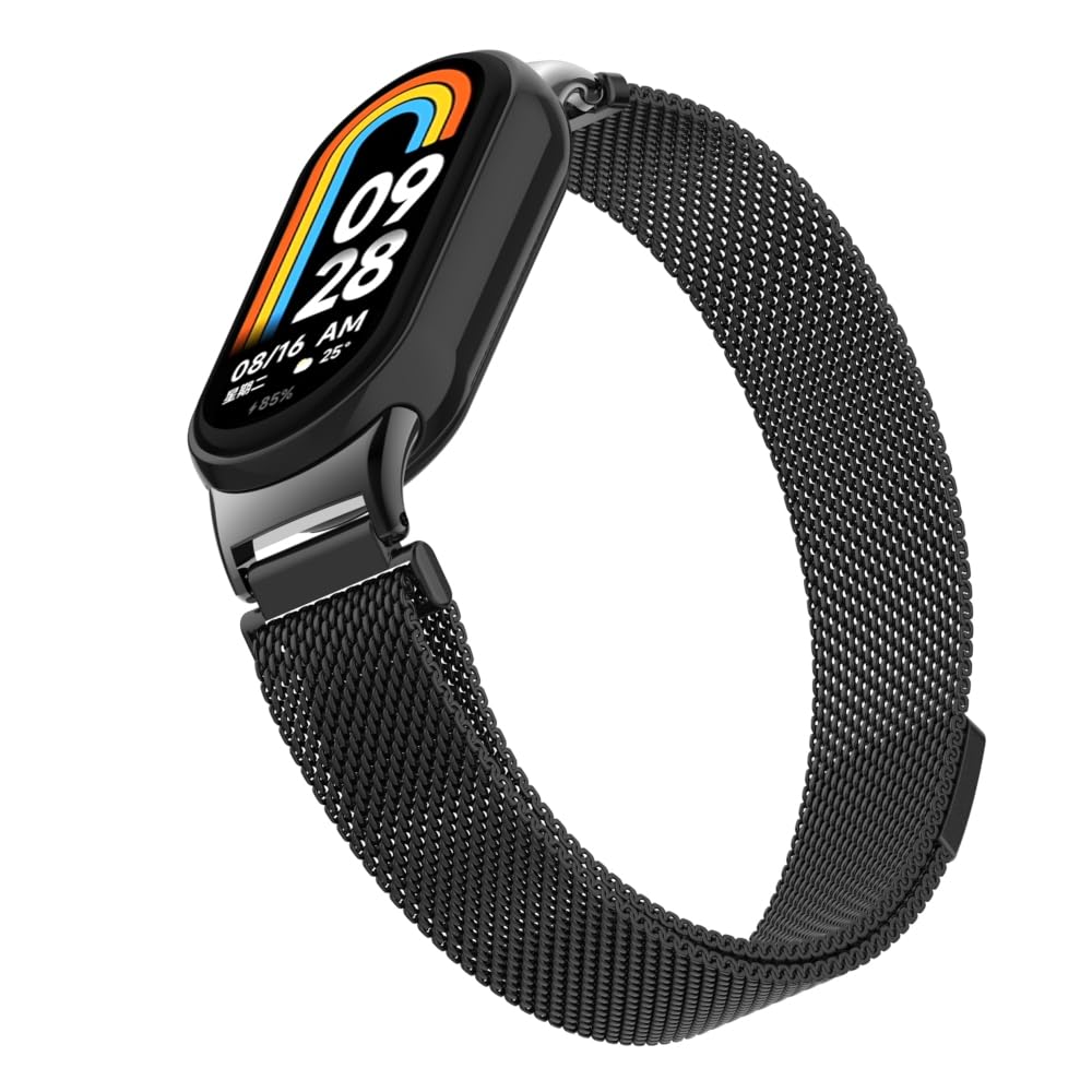 HchenH Bracelet Compatible with Xiaomi Mi Band 8, Stainless Steel Metal Adjustable Replacement Strap, Soft Breathable - Image 4