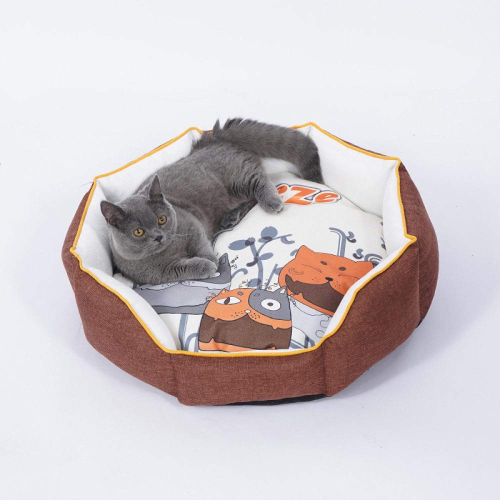 Coussin pour chat doux et chaud, lit de couchage pour animaux de 60cm