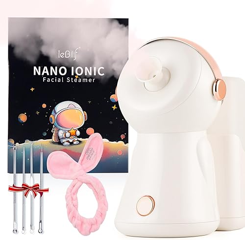 Vaporizador facial para limpieza profunda facial, kit de spa con forma de astronautas, humidificador facial, vaporizador nano iónico de niebla