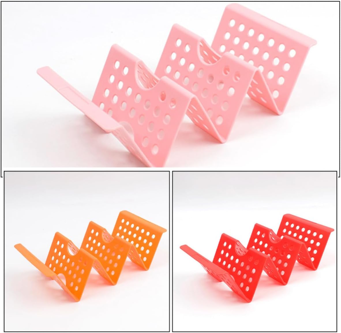 8pcs W Shaped Taco Tray Plastic Stand Keeps Tacos Upright