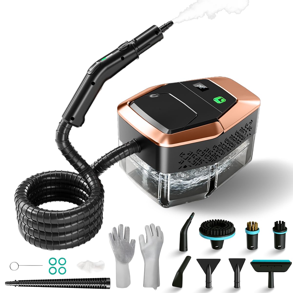 Photo 1 of Steam Cleaner for Home & Car, 3-Level Adjustable Steamer for Cleaning with Temp Display,15s Fast Heat,1.8L Large Tank, 4Bar Powerful Steam for Grout,Grease,Tile,Couch,Toilet, Car Detailing,Windows