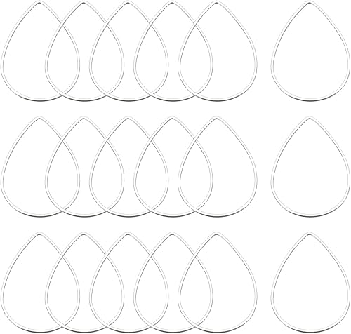 MECCANIXITY Enlace de aro con cuentas de lágrima, bisel abierto hueco para la fabricación de joyas de aretes, Metal, Lágrima