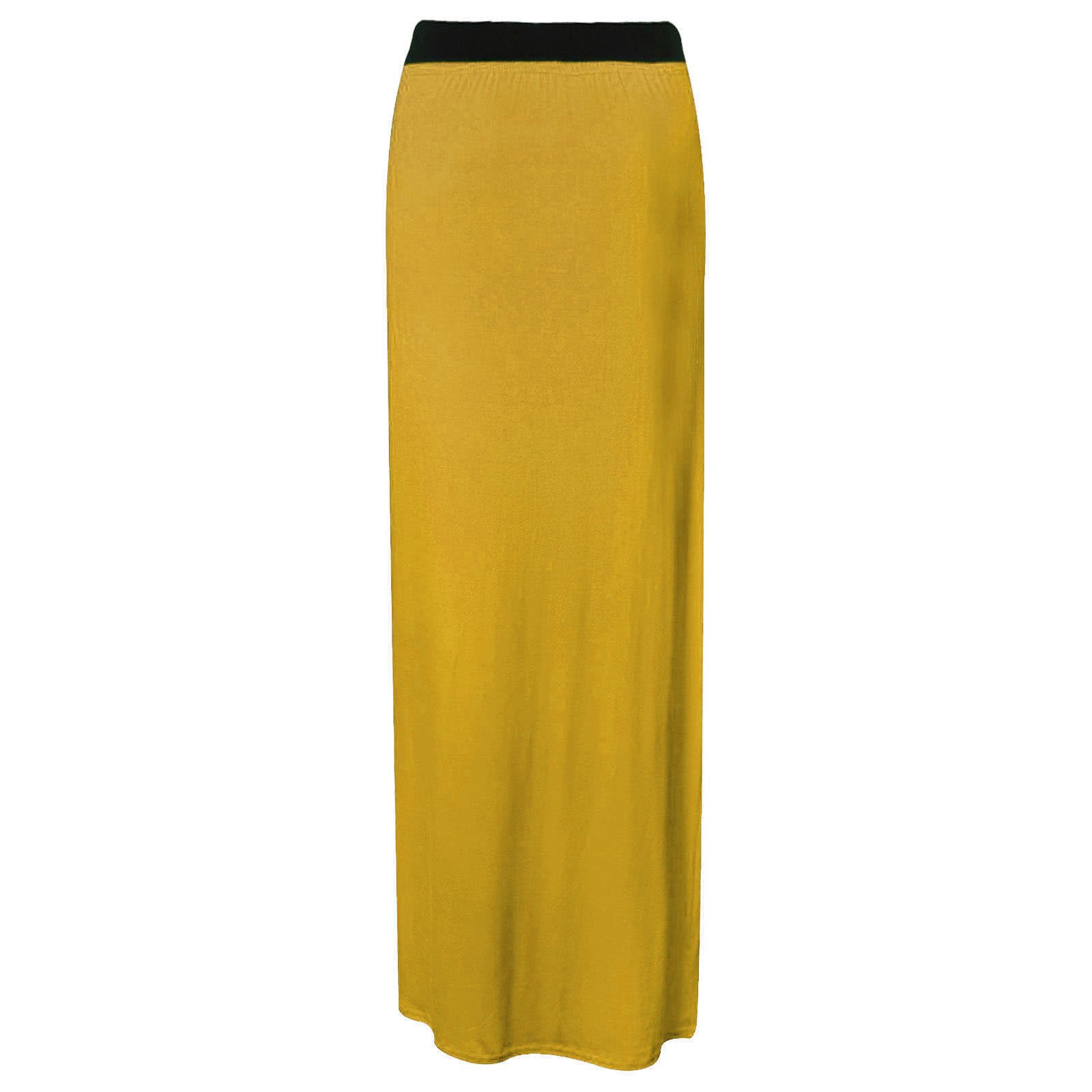asfashion online Women Gypsy Maxi Skirt Ladies Elastic Waist Long Summer Maxi Skirt (Mustard UK 20-22)