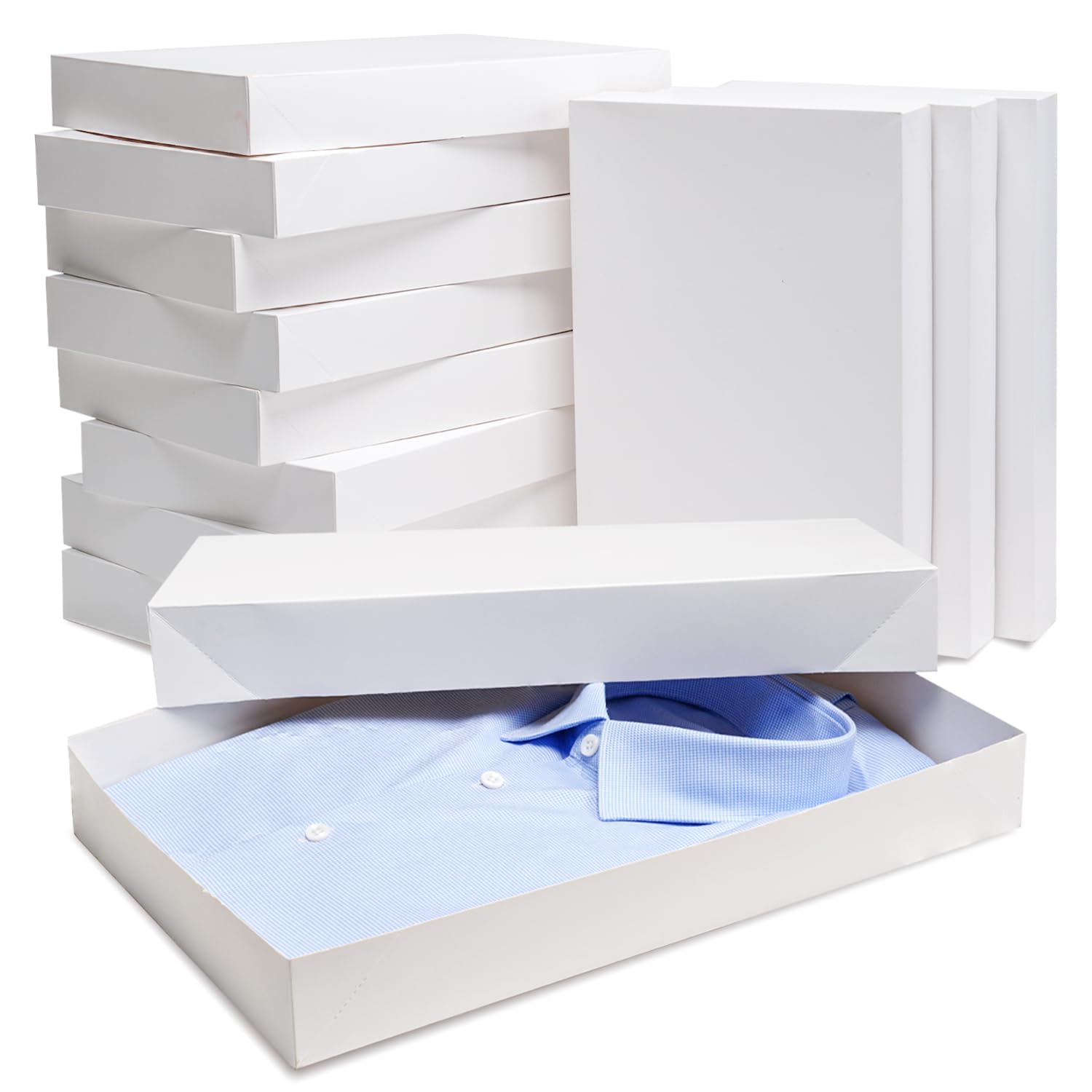 SUNCOLOR 12 Pack Large White Gift Boxes with Lids for Shirt &amp; Presents