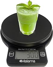 Malama Digital Kitchen Scale, Food Scale, High Precision, Multifunctional with 0.1oz/1g Increment, 11lb/5kg Capacity, Unit Convert, LCD Display, Tare Function, Black (Batteries Included)