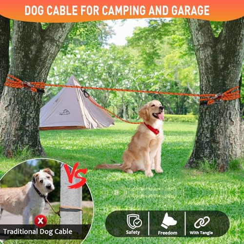 Dog Tie Out Cable 50ft, 350lb Capacity - Use Code ZZKMRIMD