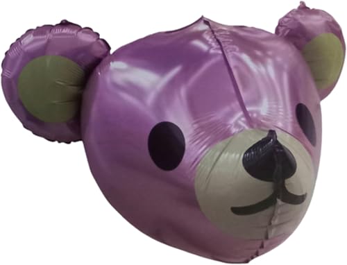 4D Bear Foil Balloon Birthday Party Decor 64cm | Air or Helium Fill, Mylar Foil Material, 3D Bear Design, Birthday Party Decor, Reusable with Air Fill