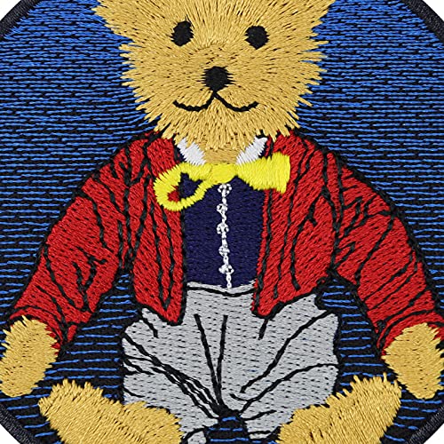 Image of Teddy Bear Sew on Patch - Colorful Toy Iron on Patches for Kids, Girls, Teddy Bear Lovers - Wildly Popular Cute Patches for Jackets, Jeans, Backpacks, Hats, Shirts - Red - 3.14X3.14 in