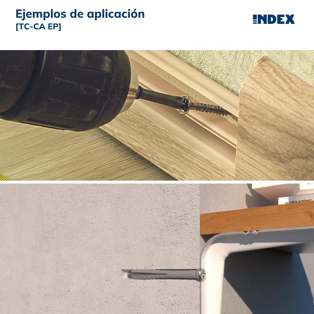Index - Index Tccaep5030 - Taco Clavable de Poliamida 6.6. Premontado con Tornillo Rosca-Arpón. Bote Plástico 5 X 30 Diametro 5