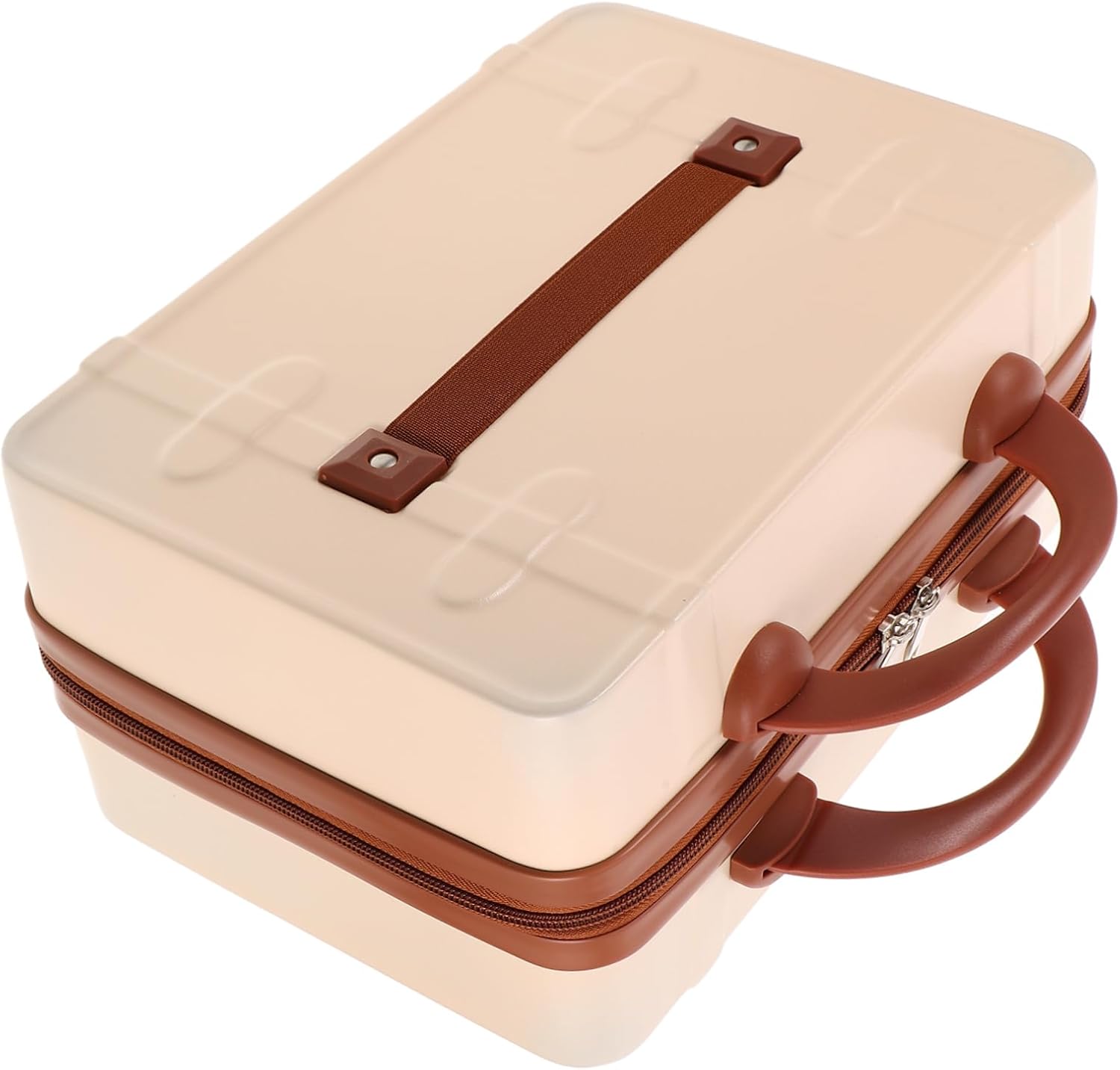 NOLITOY Portable Makeup Case Vintage Suitcase Travel Makeup Organizer Sturdy Material Cosmetics Storage Vanity Case for Women