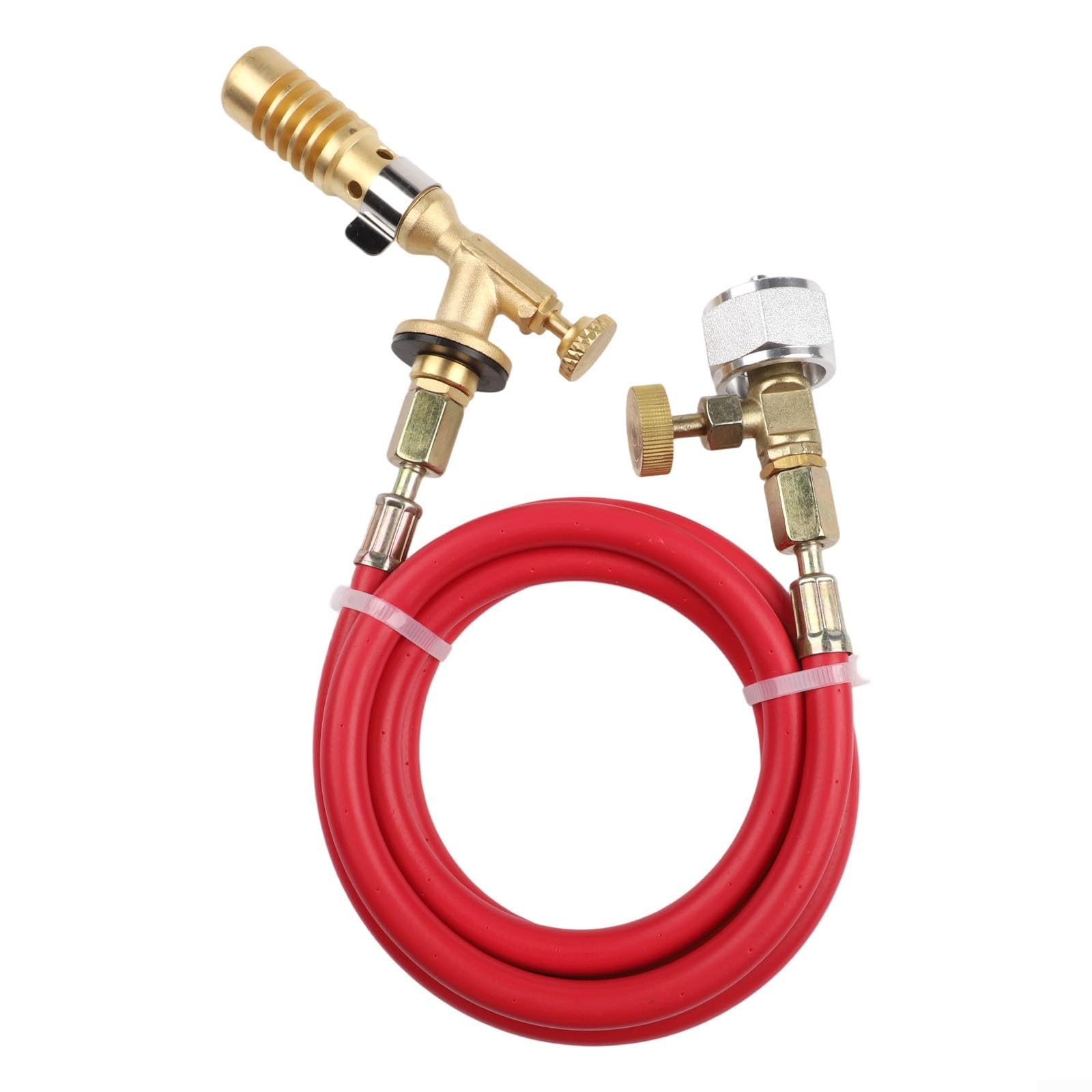 MAPP MAP-Pro - Antorcha de propano para soldadura de tuberías de gas con manguera a prueba de explosiones de 5.5 pies, construcción de latón, ajuste de llama continuo, temperatura máxima de