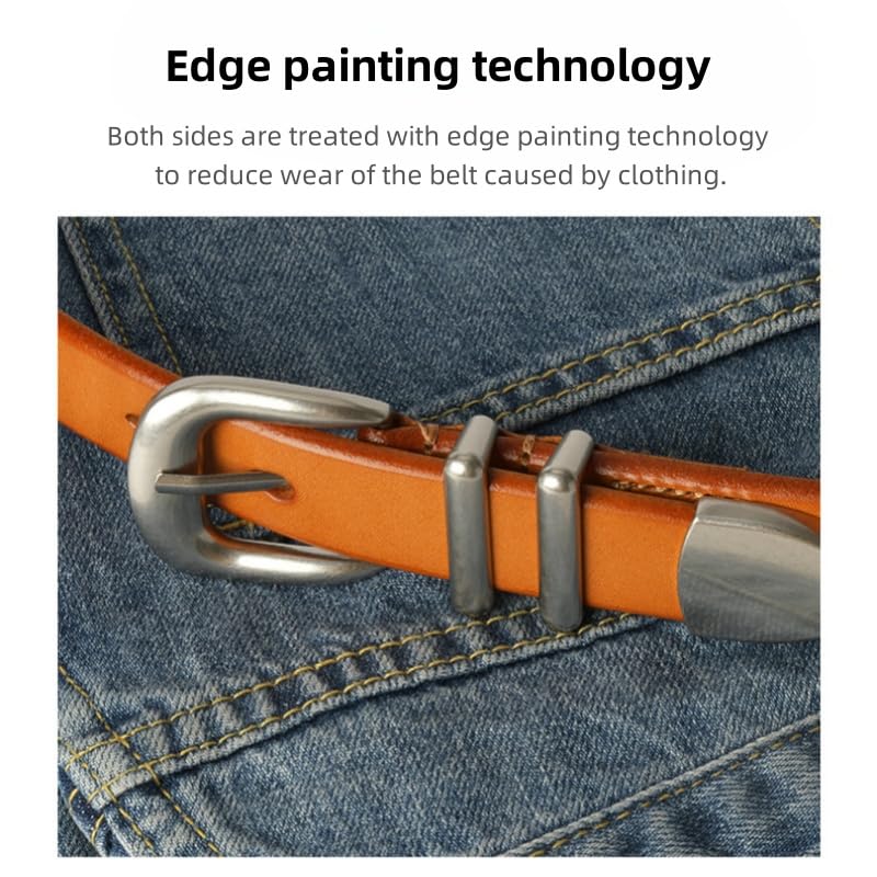 Womens Fashion Genuine Cowhide Leather Belts Ladies Silver Buckle Casual Retro Belts for Jeans Casual Pants3