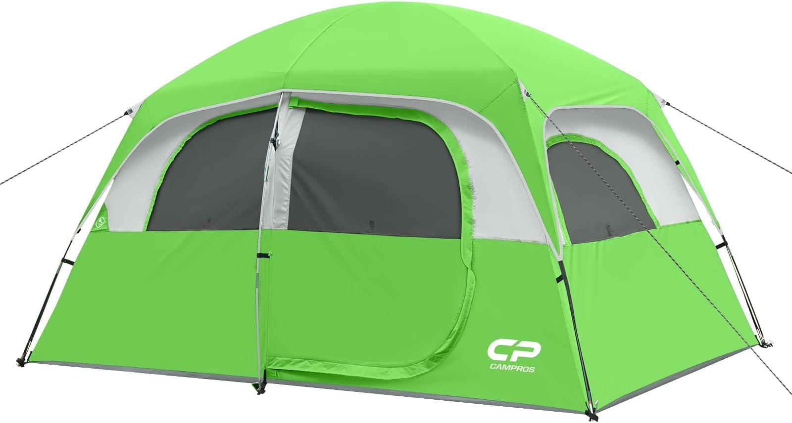 CAMPROS CP Tent 6 Person Camping Tents, Waterproof Windproof Family Tent with Top Rainfly, 4 Large Mesh Windows, Double Layer, Easy Set Up, Portable with Carry Bag, for All Seasons - 11'X7'X72in(H)