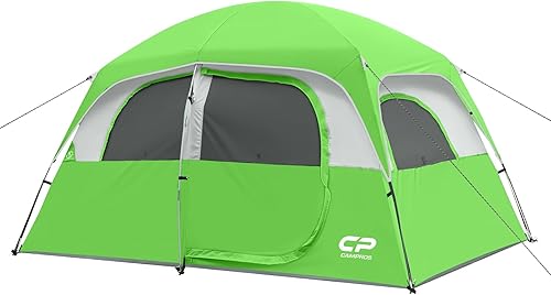 Miniatura 10 de CAMPROS CP Upgraded 6/8 Person Camping Tents, Waterproof Windproof Family Tent with Larger Mesh Windows & Door, Double Layer, Easy Set Up, Verde