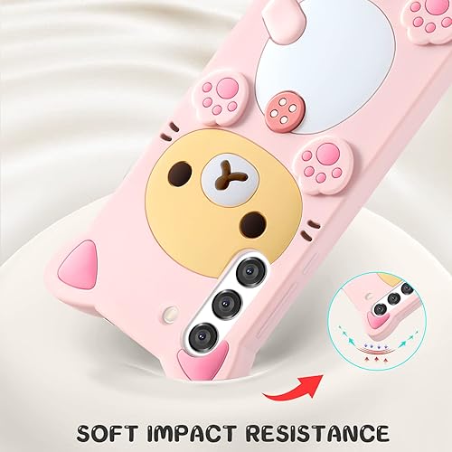 Miniatura 5 de STSNano Funda Kawaii para Galaxy S22 3D con diseño de oso de dibujos animados, a la moda, divertida, divertida, suave, TPU para Samsung Galaxy S22