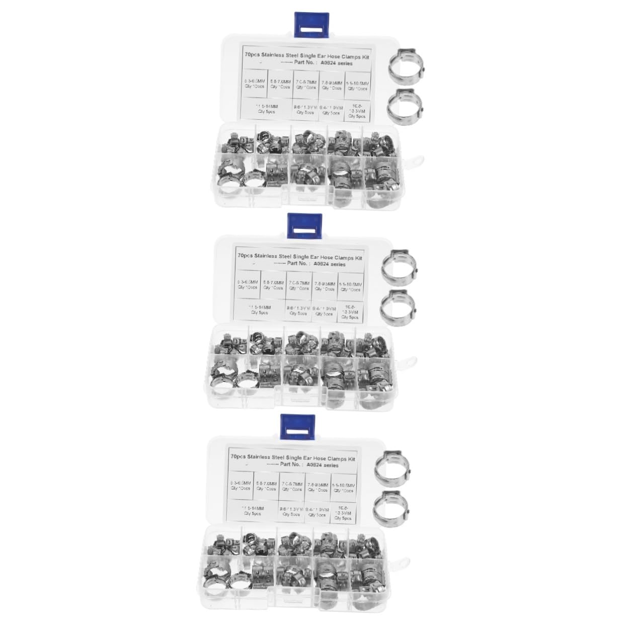 Assortiment De 3 Colliers De Serrage Pour Tuyaux Outils De Sertissage 70 Pièces X 3