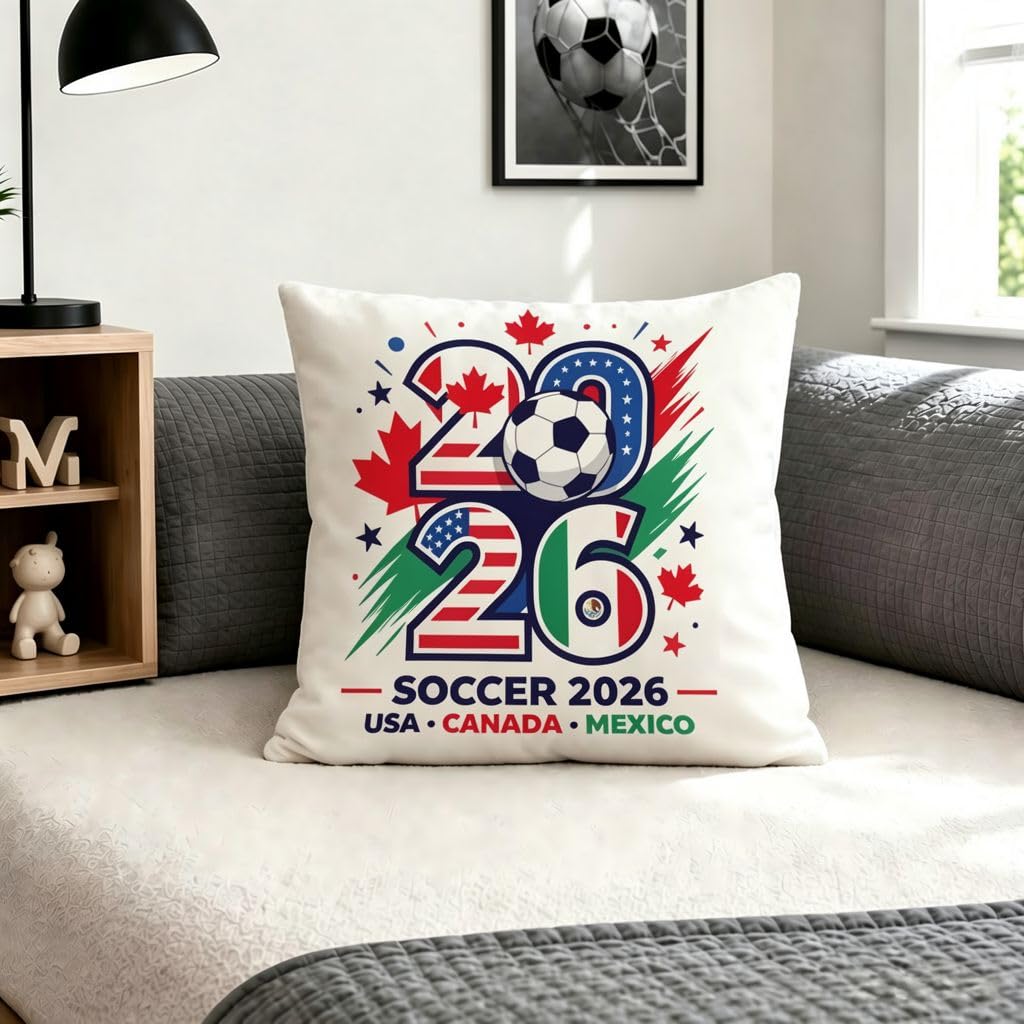 Patriotic Soccer Outdoor Throw Pillow Covers -24x24