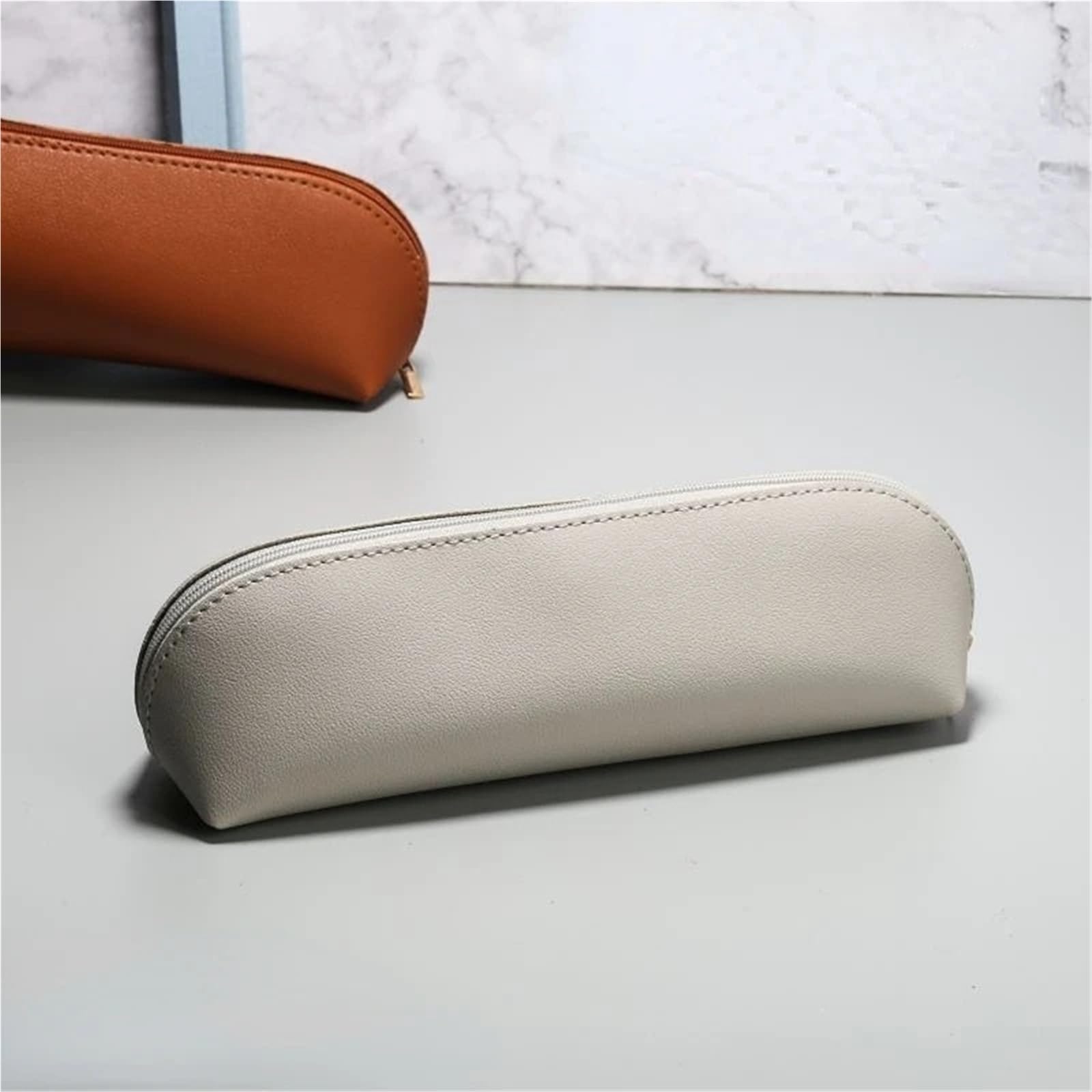 2 pezzi di grande capacità astuccio for cancelleria portapenne in pelle con cerniera astuccio for matite forniture for ufficio scolastico for studenti Per Scuola Ufficio(Light Blue)