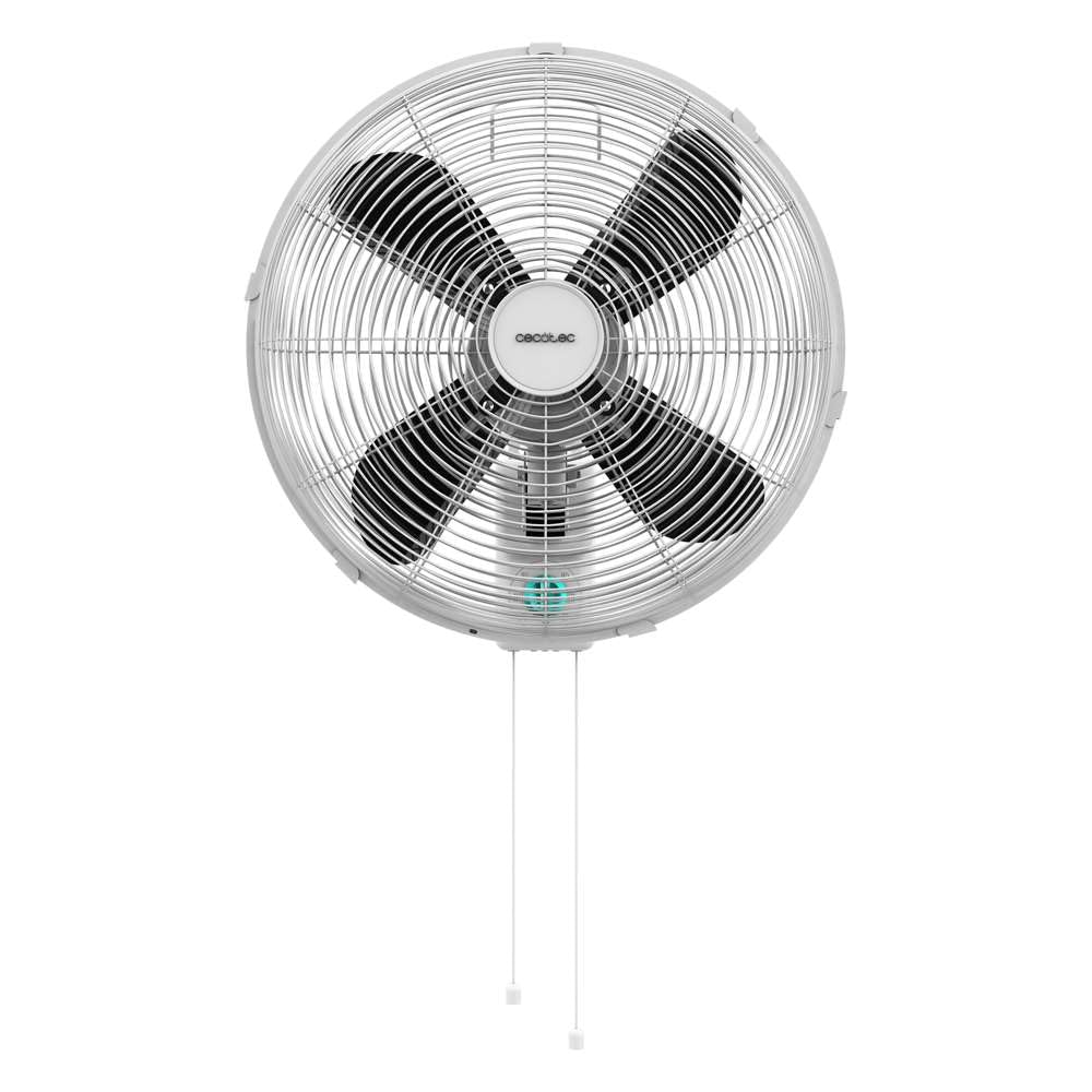Cecotec - Ventilatore da parete EnergySilence 4500 Power Wall. 50 W, diametro 30 cm, 4 pale aerodinamiche, interruttore a catena, 3 velocità, include elementi di montaggio