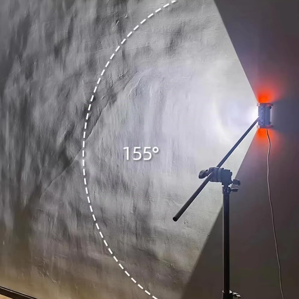 LED-Arbeitsleuchte zum Schleifen und Prüfen von Wandflächen, 155° breiter Abstrahlwinkel, 4-stufig dimmbar, 8 m Kabel | 155° breiter Abstrahlwinkel, 4-stufig dimmbar, 8 m Kabel