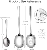 Vista 2 de SOLEADER Cucharas de servir extra grandes para bufé, cucharas de servir de acero inoxidable de 12 pulgadas, cucharas grandes para servir alimentos