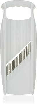 Borner Wave-Waffle XXL PowerLine Crinkle Cut Vegetable Slicer White Wavy Mandoline for Vegetables Wave/Waffle/Crinkle Cut Potato Slicer for Lattice Potatoes