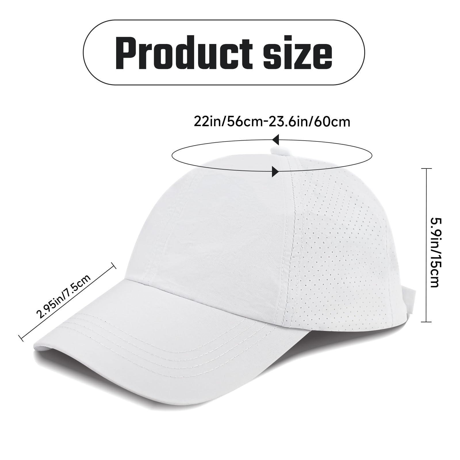 Casquette de baseball pour queue de cheval - Pour femme - En maille - Avec trou pour queue de cheval - Réglable - Respirante - Pour sports de plein air - Voyage