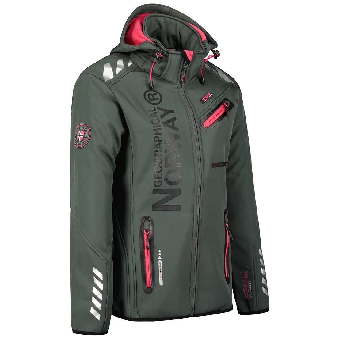 Geographical Norway Kurtka przeciwdeszczowa damska REINE LADY, kurtka softshellowa, outdoorowa, wiatroszczelna, outdoorowa, do uprawiania turystyki pieszej, Wielobarwna, L