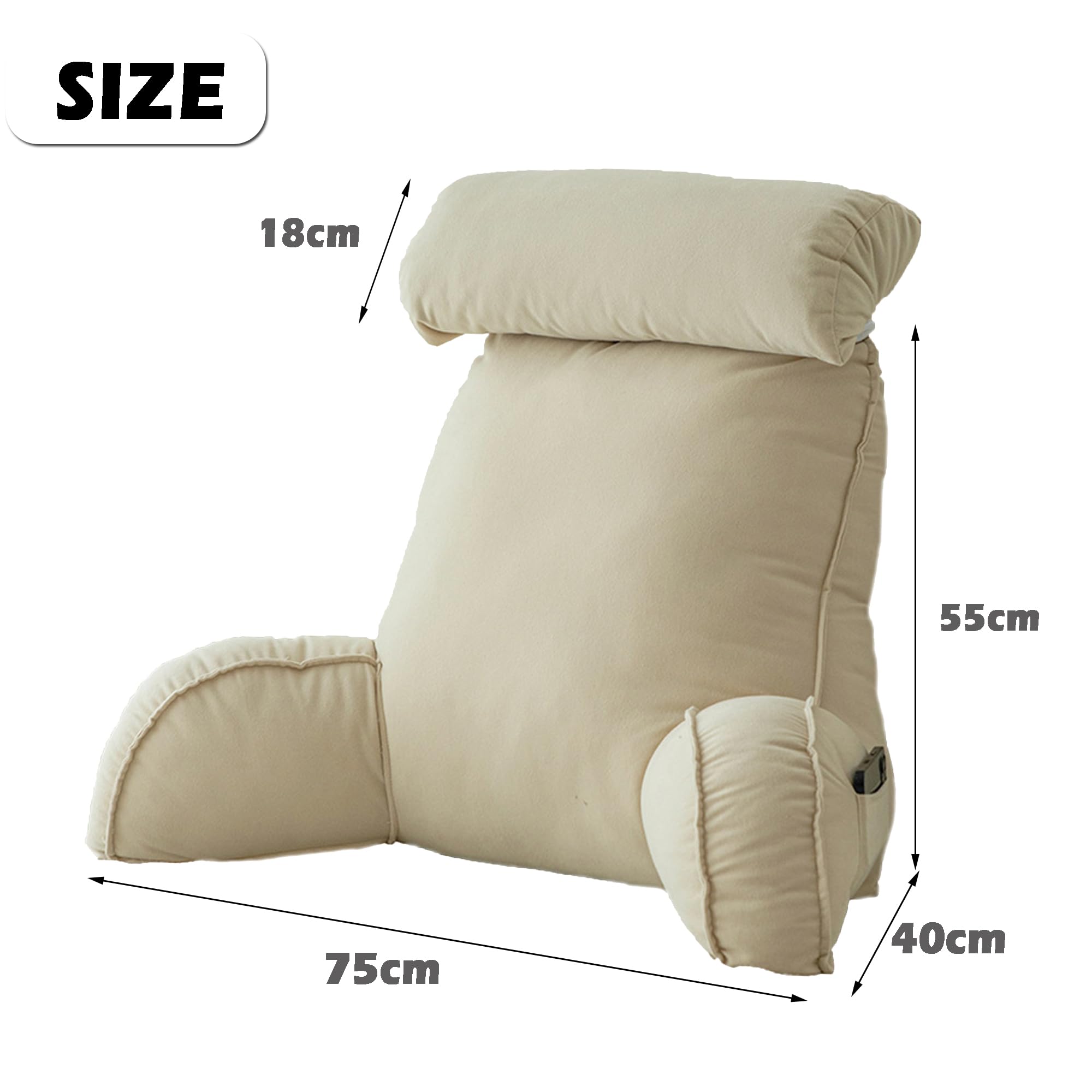 XANAYXWJ Cuscino da Lettura per Divano e Letto Cuscino di Supporto Lombare Cuscino per braccioli Cuscino per Schienale 75 x 40 x 55 cm Accessorio per la Lettura Comodo ed Elegante