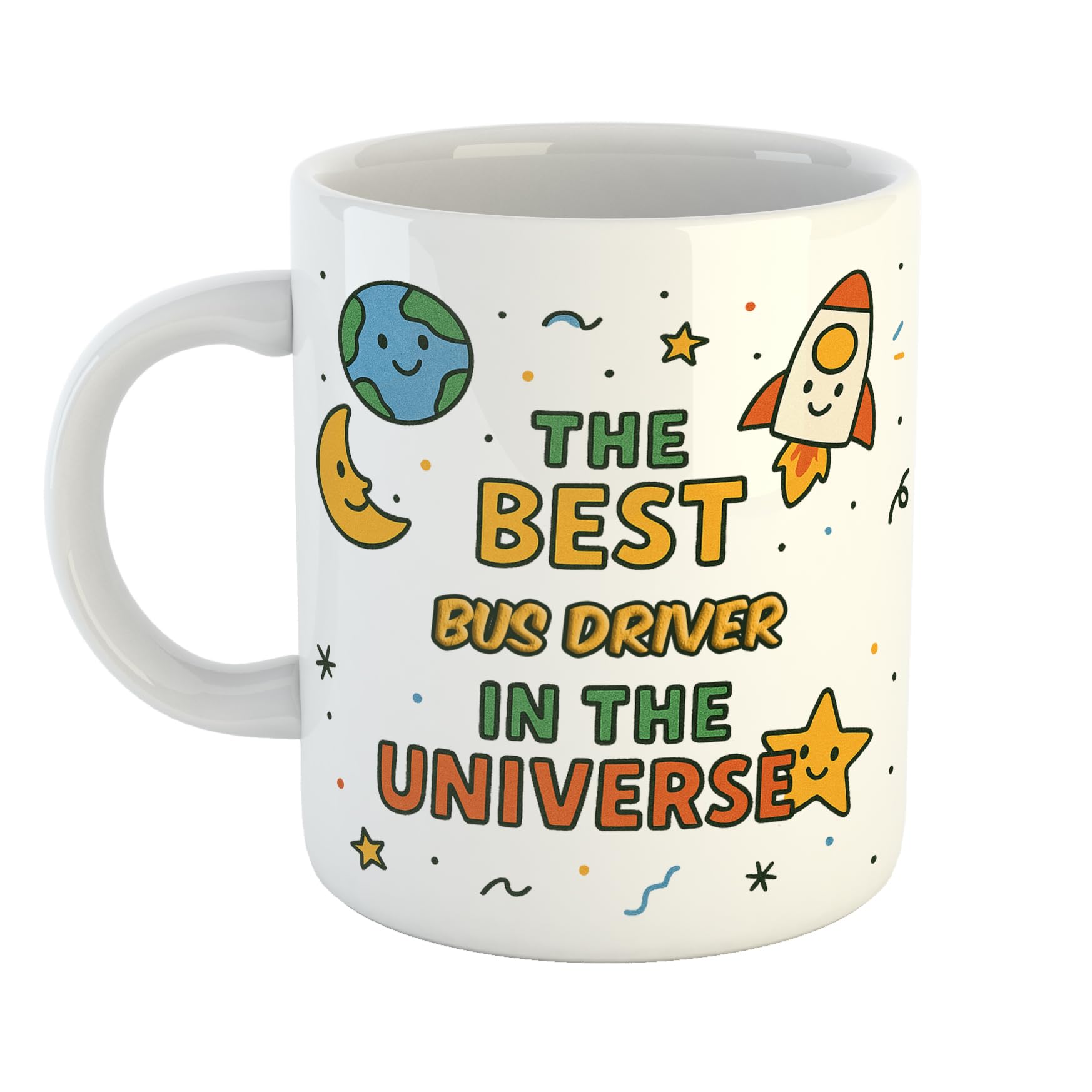 Funny Bus Driver Mug – “The Best Bus Driver in The Universe” Gift – Cute Coffee Cup for Colleagues, Friends or Coworkers – 11oz Ceramic