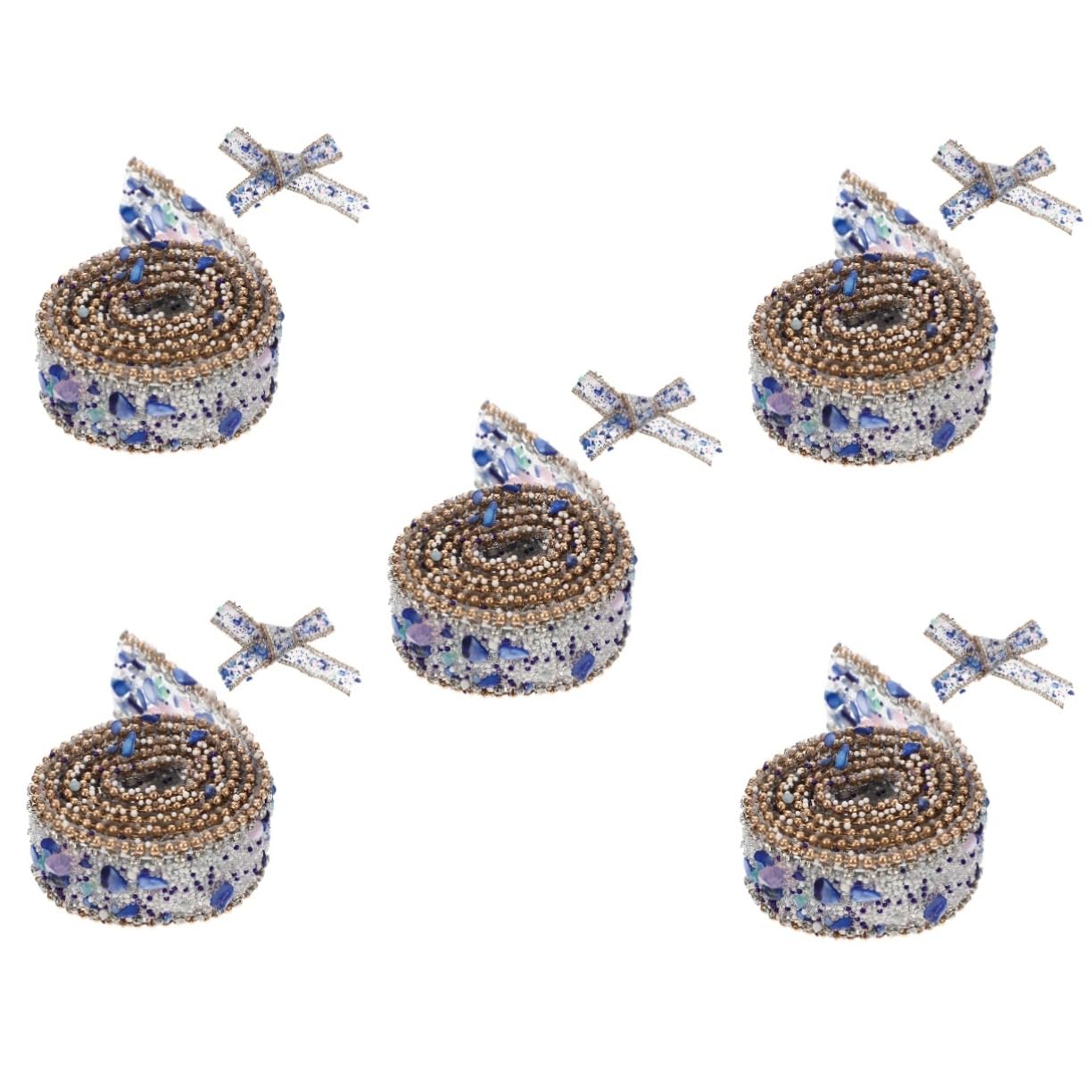 TEHAUX 5rollen Rhinestone Trim Für Kostüme Dekoration Cuttable Glitzerband Für Hochzeiten Kleider Taschen Schuhe -projekte Pro Goldenen Perlen