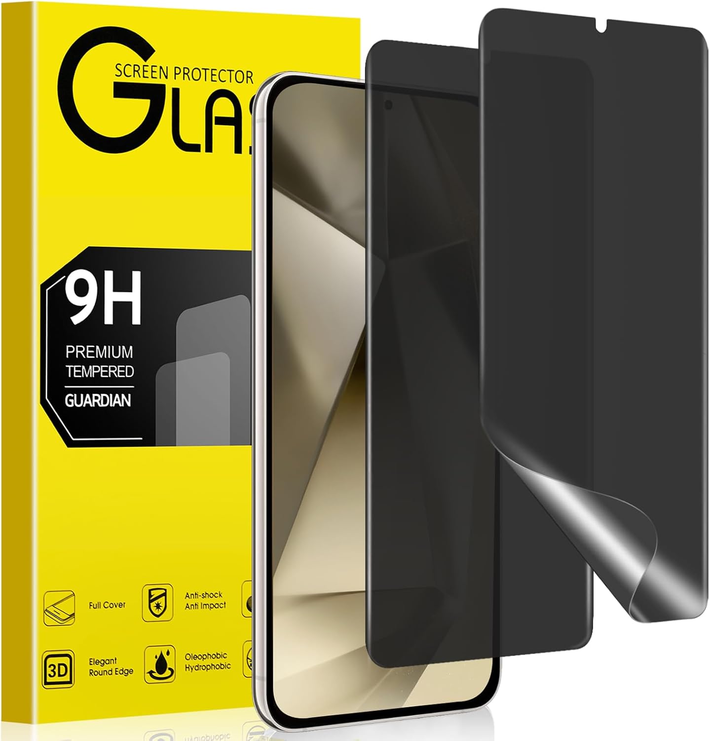 Maxwolf [2Pack] Galaxy S24 Privacy Screen Protector, [Anti