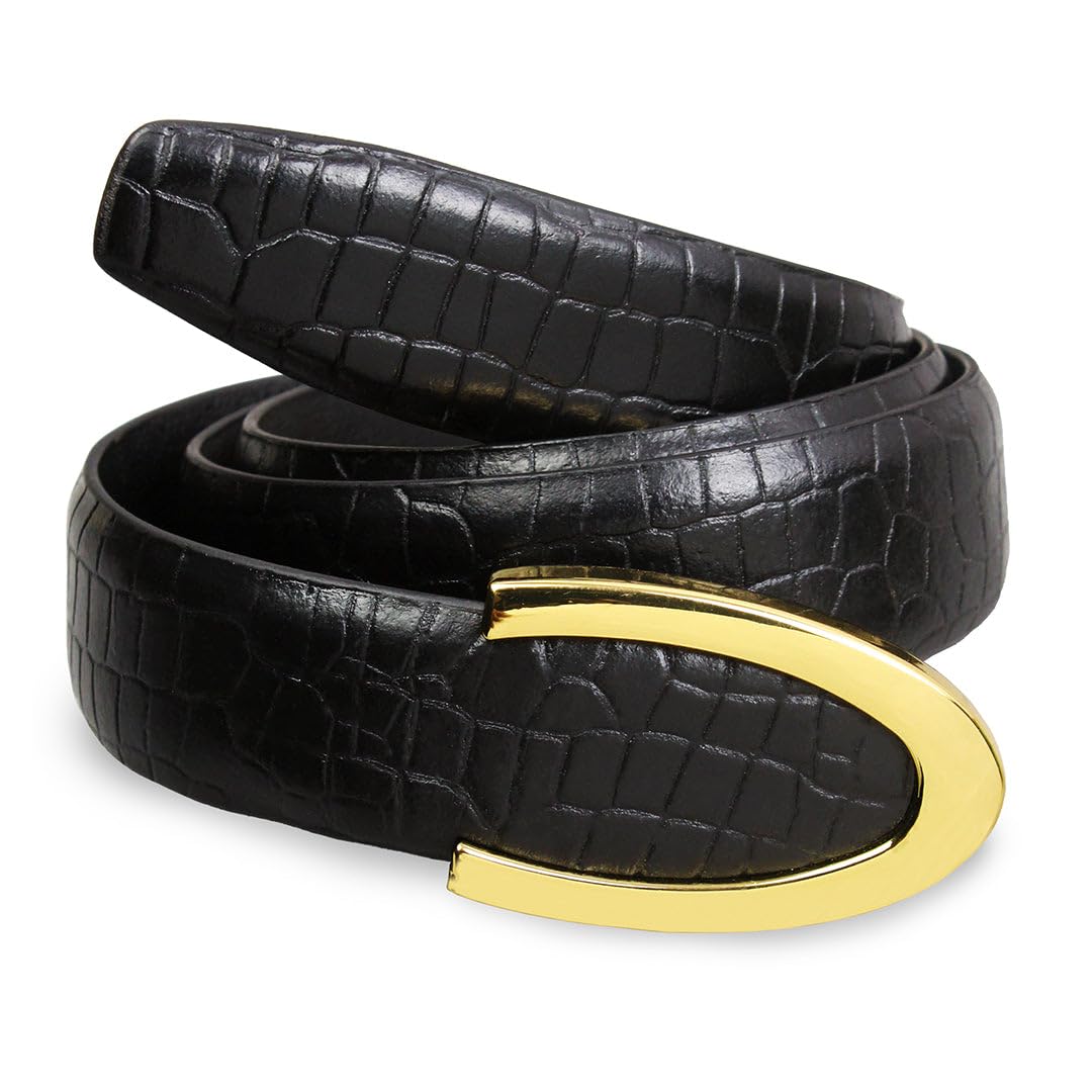 Regalia Black Checkered Profile Leather Belt For Men-image-46