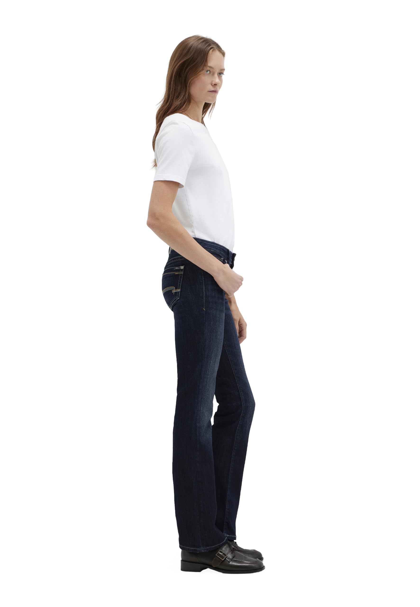 Mavi Damen Bella MID-Rise Jeans, Rinse Miami Street, Mid-Rise, Slim Bootcut, 24W 28L