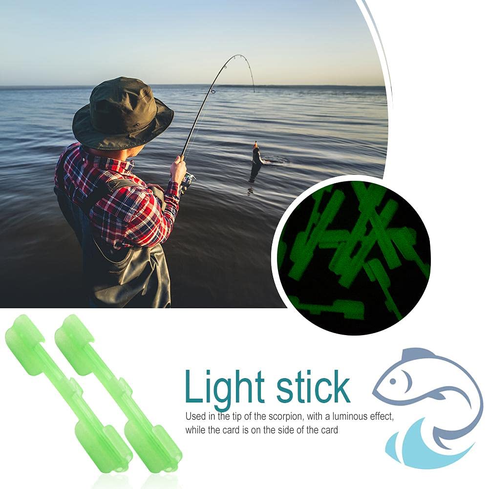 Lot De 10 Clips Lumineux Pour Canne à Pêche – Porte-bâton Fluorescent – 3 Diamètres (1,5/2/2,5 Mm) – ABS