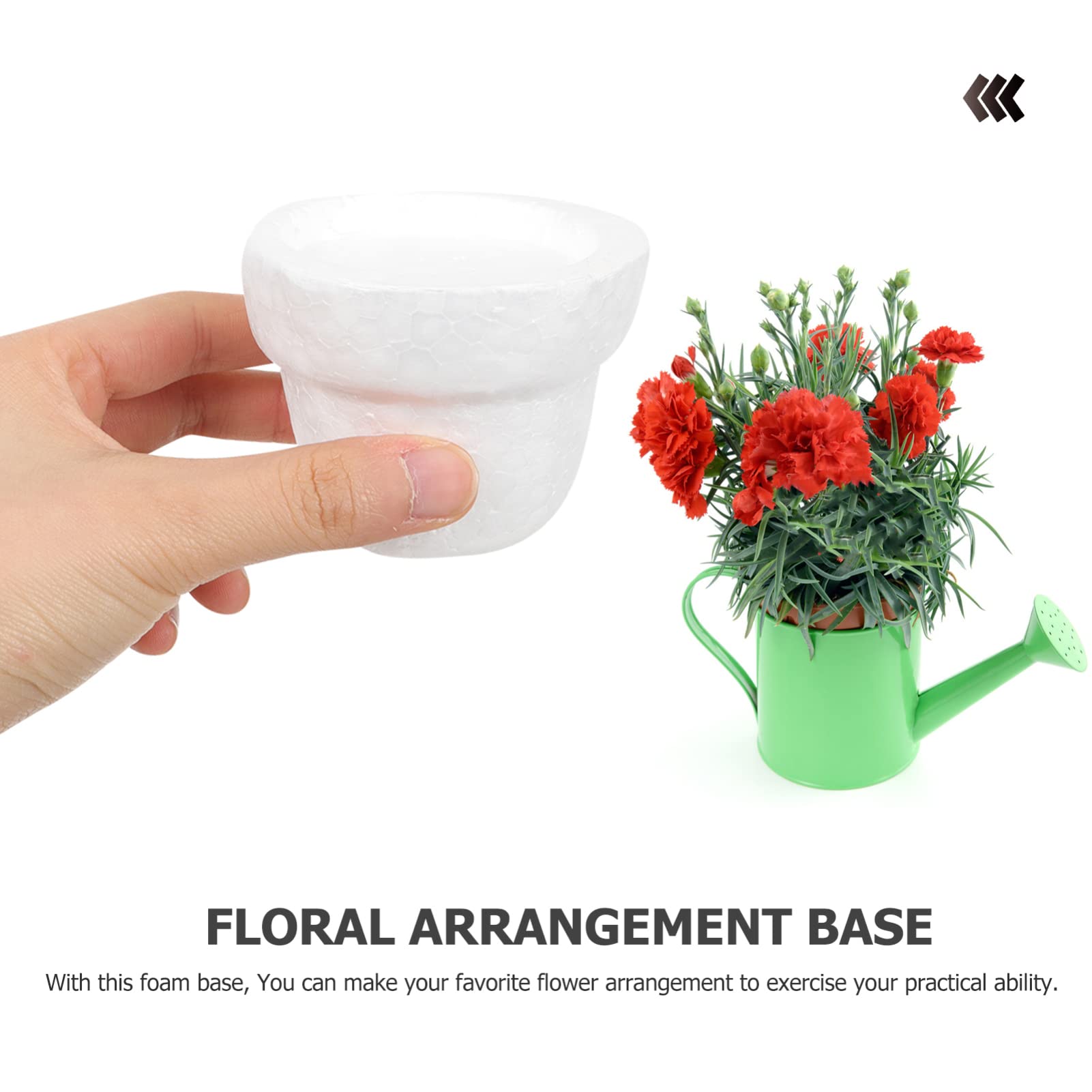 FINGOOO Mini-Blumentöpfe 5,1 Cm – 12 Stück Mit Schaumstoff & Kunstrasen Für Häkelblumen