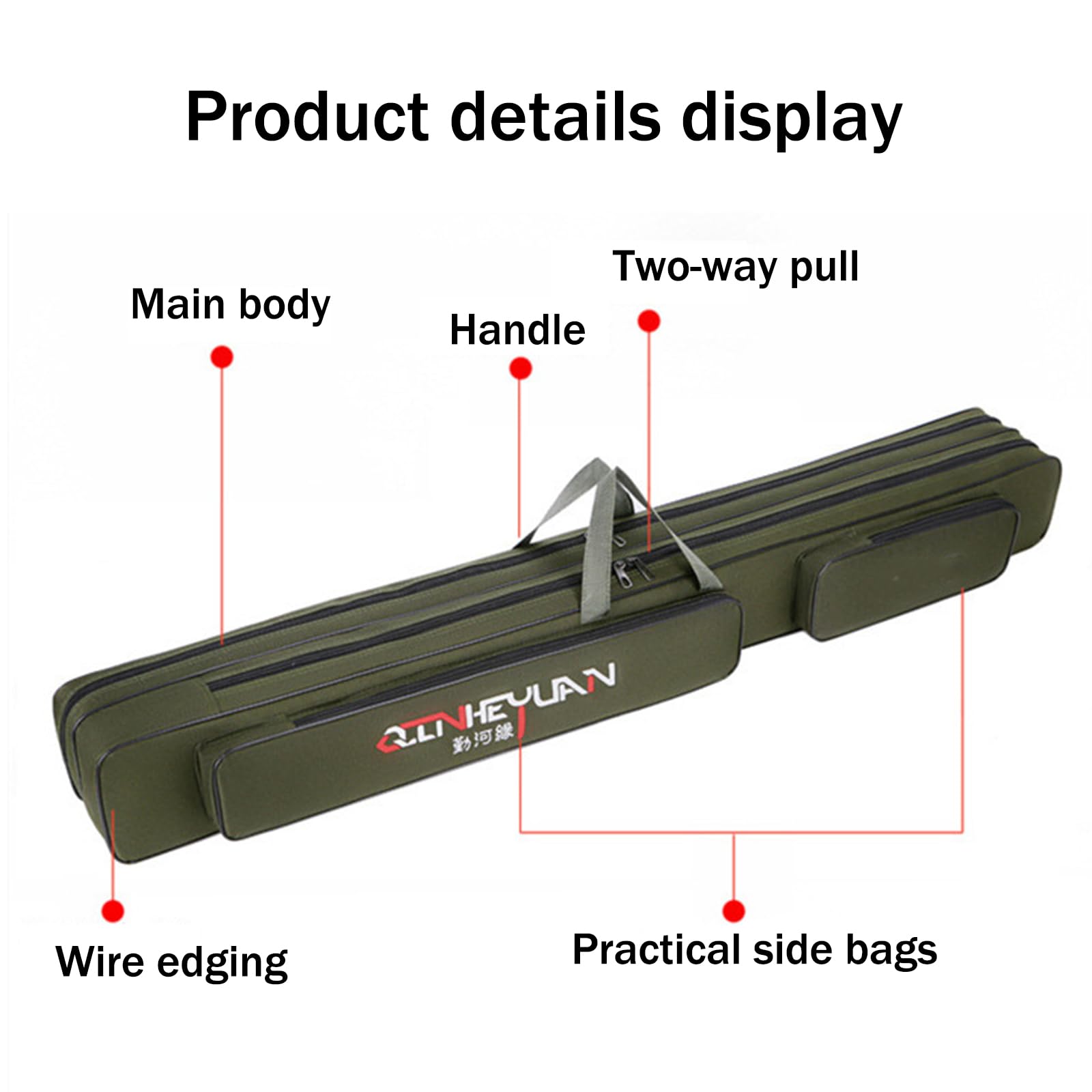 Borsa Porta Canne da Pesca,Organizer per Il Trasporto di Canne,Resistente agli Strappi E alle Abrasioni,per Il Trasporto di Attrezzatura E Accessori