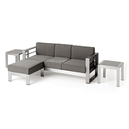 Christopher Knight Home Cape Coral Outdoor 3 Seater Aluminum Conversation