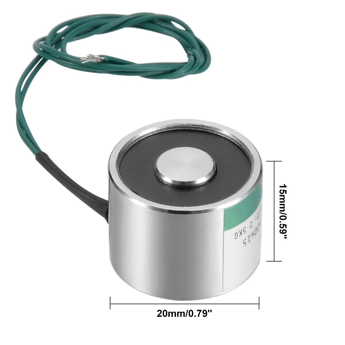 sourcing map DC12V 25N Force Électrique Aimant de Levage Électro-Aimant Solénoïde Ascenseur Tenant 20x15mm
