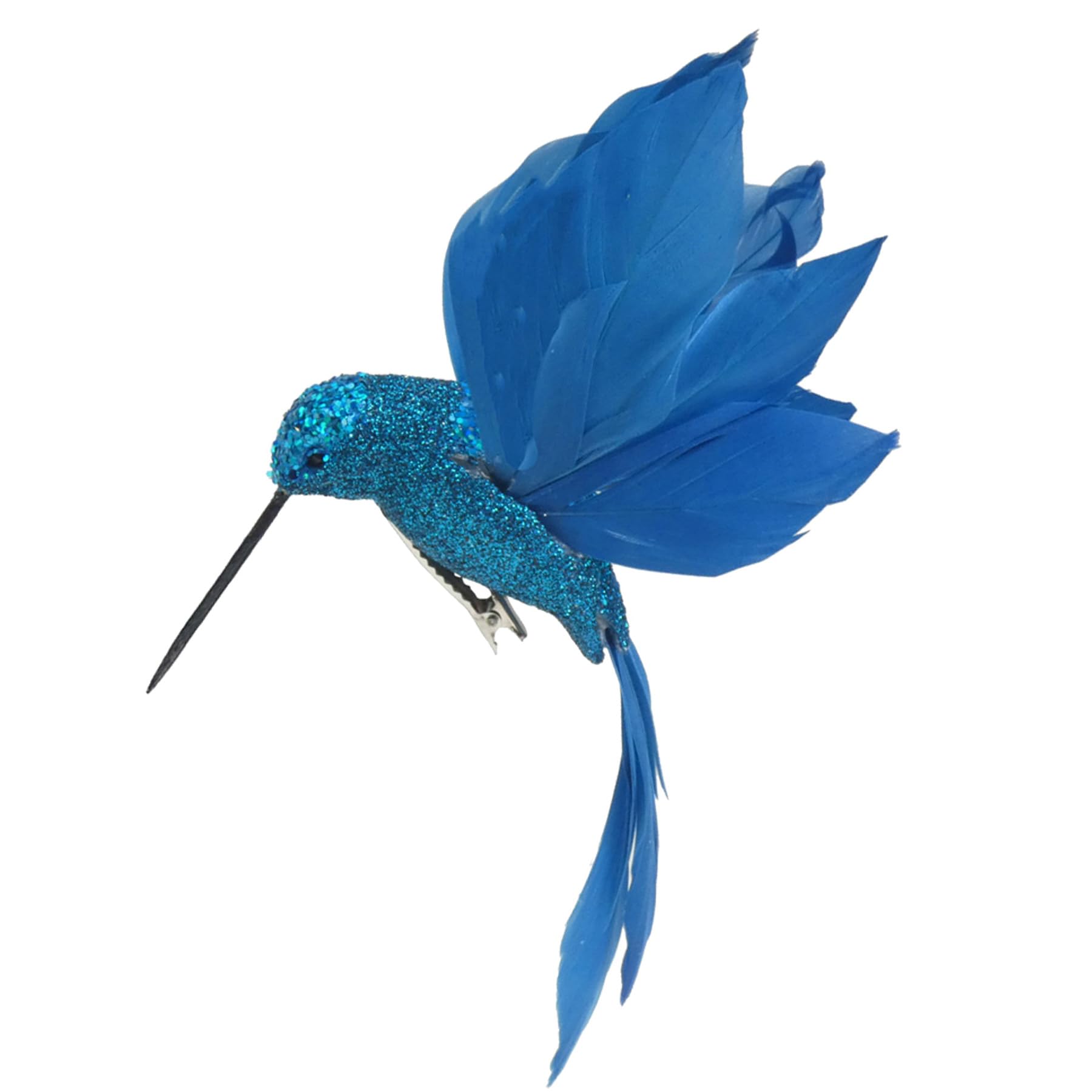 Widdle Gifts Teal Clip On Bird 19Cm Glitter Hummingbird Christmas Tree Decoration