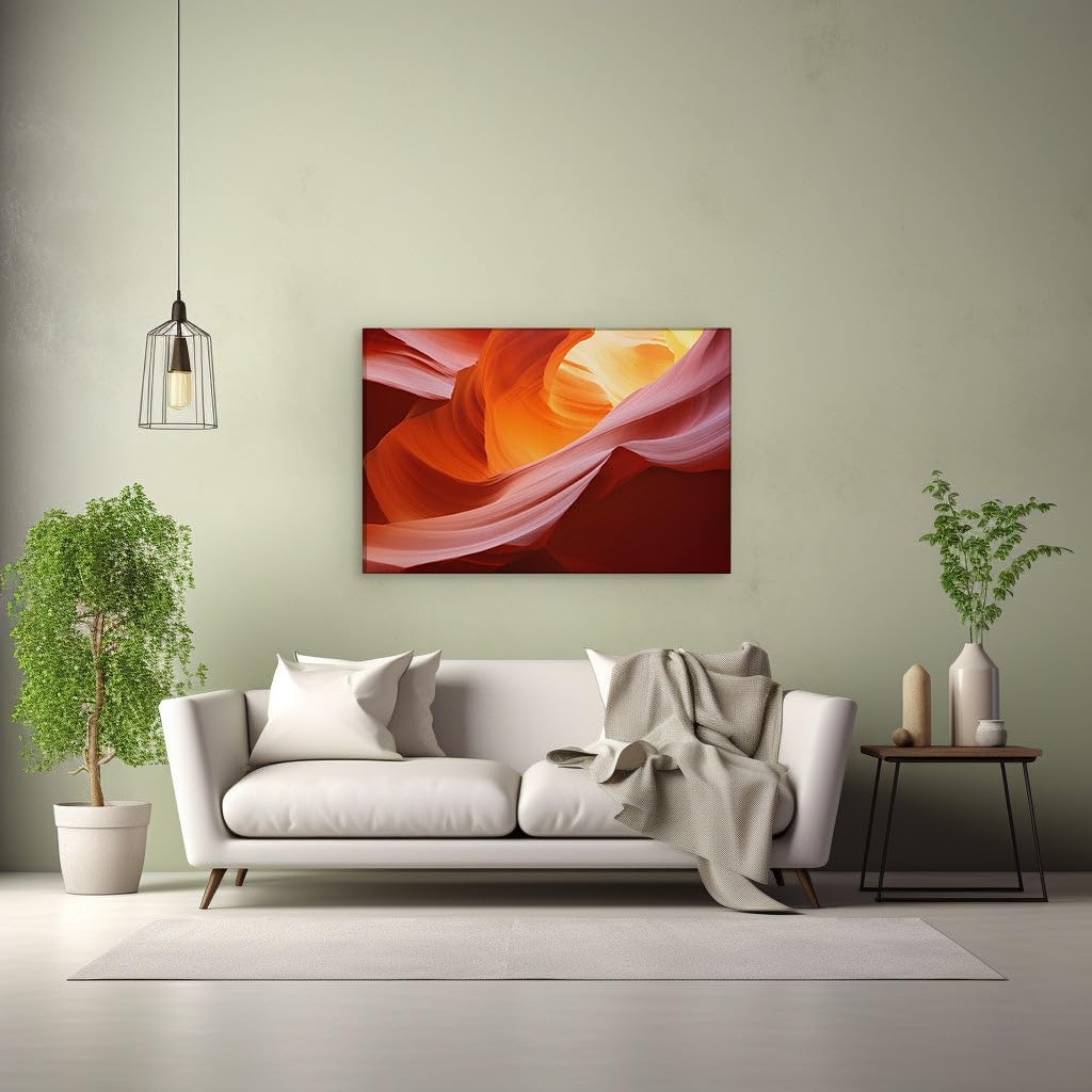 Canvas for Living room. Waves of Grandeur: Nature's Artistry in a Canyon of Colors, 27 x 18 inch Canvas Wall Art - Contemporary Masterpieces - Modern Home Decor - 69x46 cm (27x18 inch)