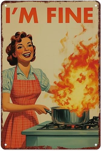 Retro Kitchen Print Poster Retro Metal Tin Sign For Wall Decoration In Kitchens, Restaurants, Bars, And Cafes With Dimensions Of 12x8 Inches