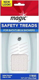 Magic Shower and Bathtub Safety Treads - Helps Prevent Slips and Falls - 12 Treads,White