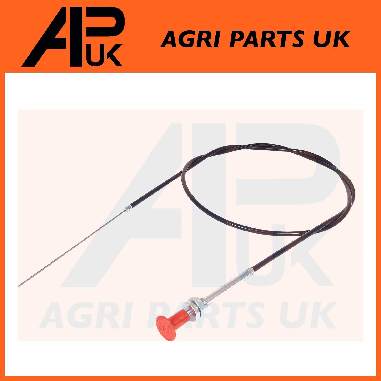 APUK 1975mm Universal Tractor Digger Dumper Engine Stop Cable Long Red Pull Knob 2m