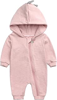 Verve Jelly Baby Baby Boy Girl Romper Cartoon Dinosaur Print Long Sleeve Hooded Jumpsuit Playsuits Infant Fall Winter Clothes