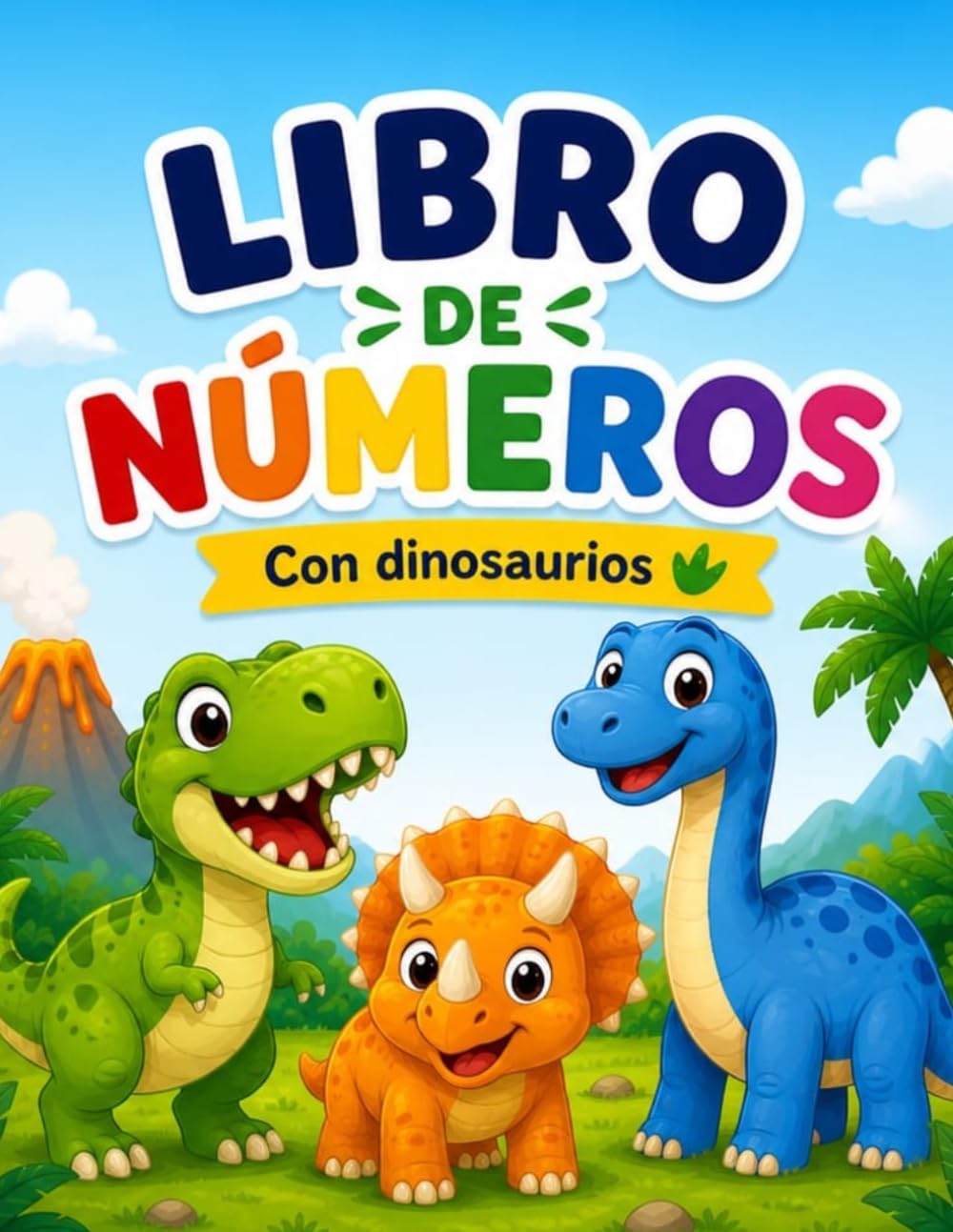 Libro de Números con dinosaurios: Incluye trazos, conteo visual y actividades divertidas para preescolar