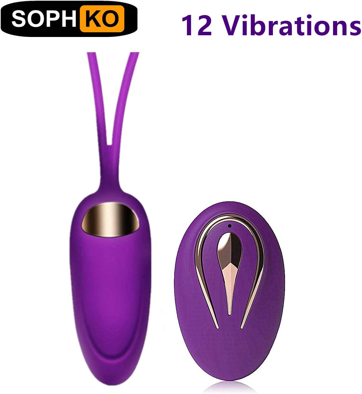 SOPHKO Vibrating Egg Vibrate Toys for Women, 12 Frequency Wireless Remote Vibration Love Egg USB Rechargeable Massage for Muscle Relax,purple